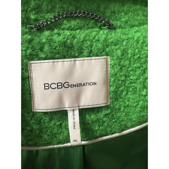 NWT BCBGeneration Kelly Green Boucle Walker Coat with Pockets Women's XXL - Picture 11 of 15